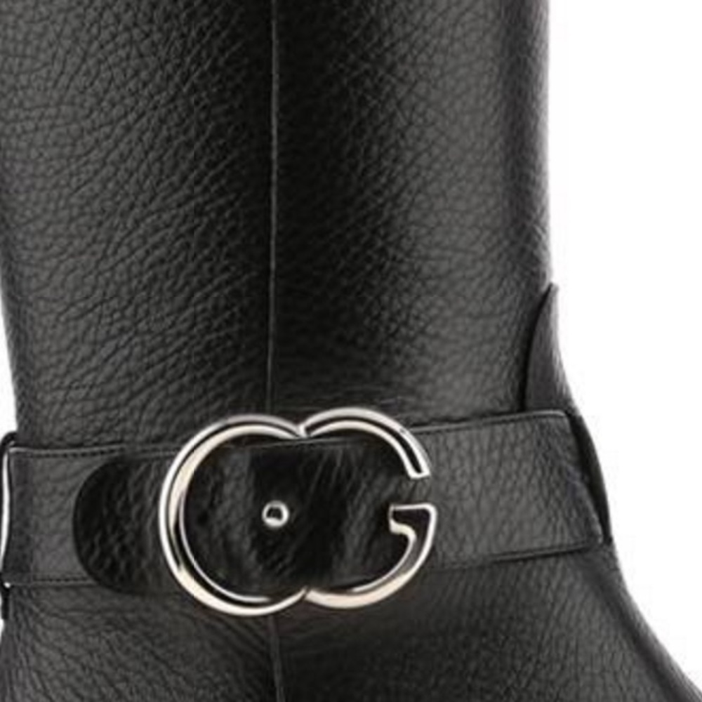 Gucci Black Leather Interlocking G Sachalin Pull-on Riding Boots Sz 7 US / 37 EU - Picture 5 of 16